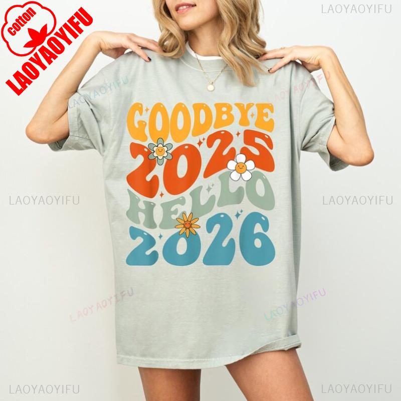 Goodbye 2025 Hello 2026 Retro Groovy New Year T Shirt Colorful Daisy 70s Style Tee Happy New Year Party Outfit Shortsleev 4XL
Goodbye 2025 Hello 2026 Retro Groovy New Year T Shirt Colorful Daisy 70s Style Tee Happy New Year Party Outfit Shortsleev 4XL