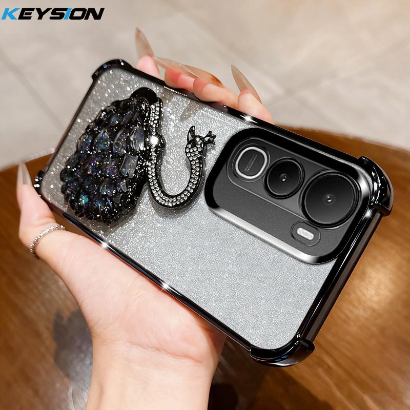 KEYSION Shockproof Plating TPU Phone Case for IQOO Z10 Lite Glitter Jewelled Swan kickstand Back Cover for IQOO Z10 Lite for IQOO Z10 Lite чёрный
KEYSION Shockproof Plating TPU Phone Case for IQOO Z10 Lite Glitter Jewelled Swan kickstand Back Cover for IQOO Z10 Lite for IQOO Z10 Lite чёрный