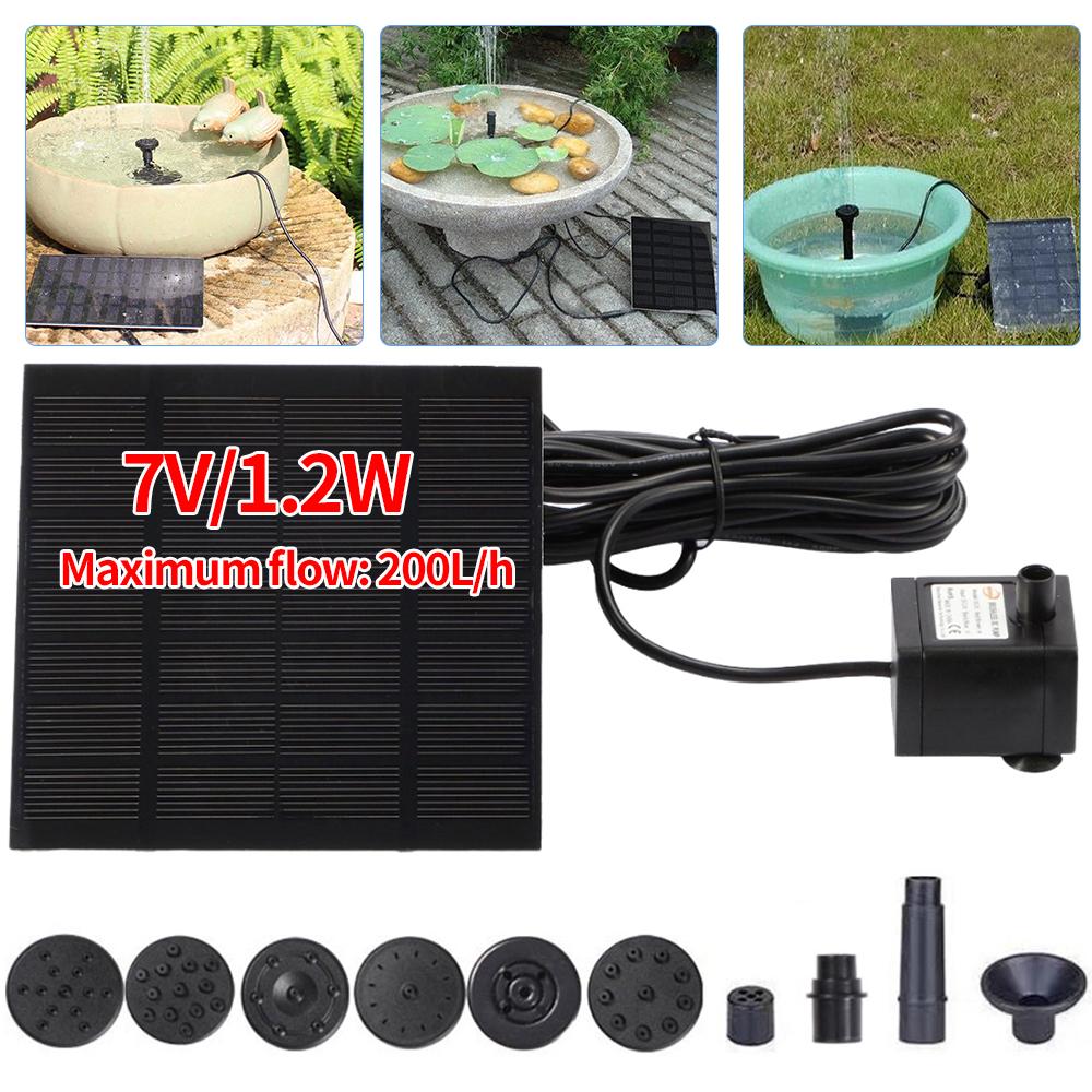 1.2W Solar Powered Fountain Water Pump 200L/h with 6 Nozzles Solar Fountain Lift 110cm for Bird Bath Ponds Garden Fish Tank
1.2W Solar Powered Fountain Water Pump 200L/h with 6 Nozzles Solar Fountain Lift 110cm for Bird Bath Ponds Garden Fish Tank