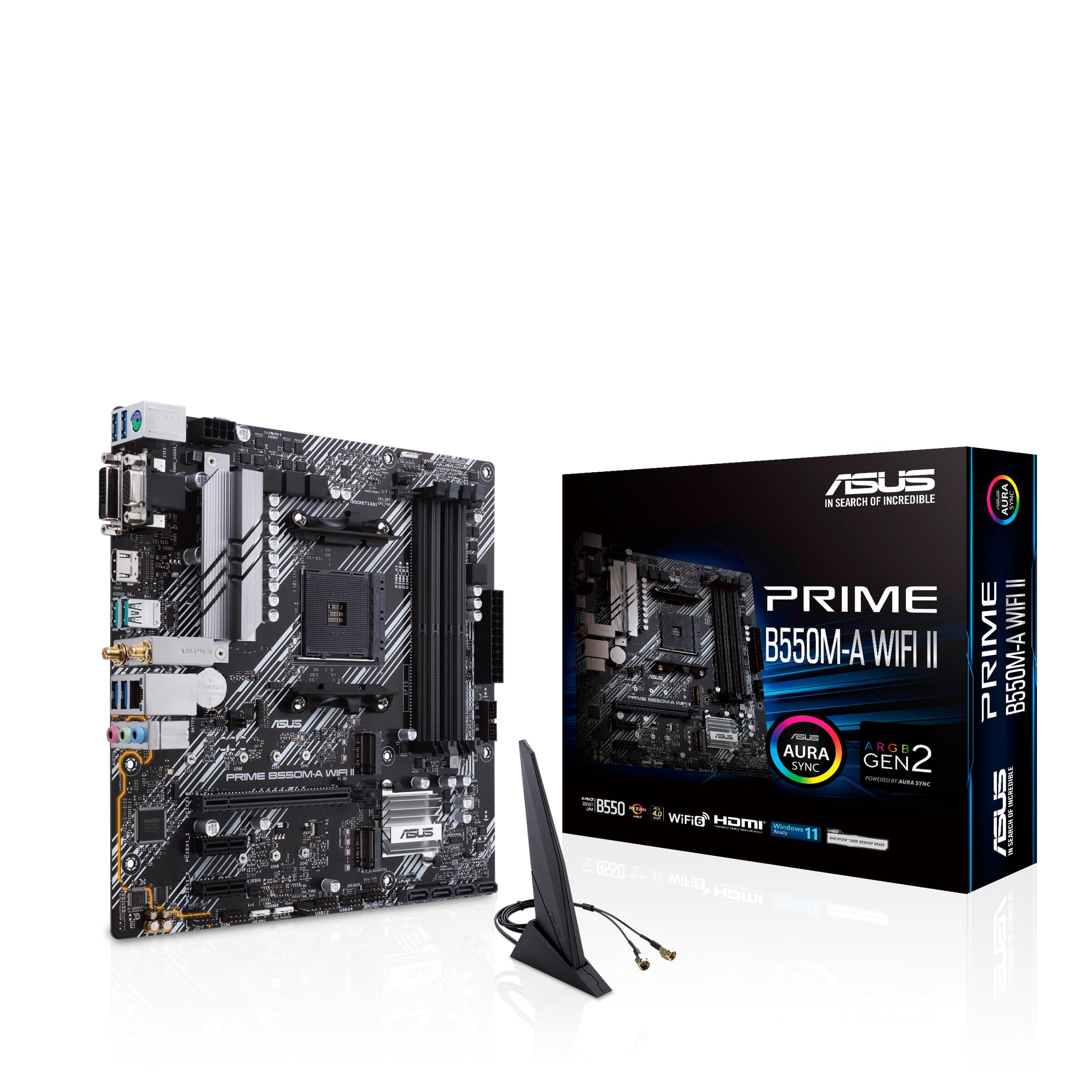 Asus AMD B550 PRIME WIFI II Micro ATX dual PCIe 1Gb SATA 6 B550M-A (БЕЗПЕЧНИЙ) (Ryzen AM4) материнська плата, M.2, 4.0, Wi-Fi 6, Ethernet, HDMI, DVI-D, D-Sub,
Asus AMD B550 PRIME WIFI II Micro ATX dual PCIe 1Gb SATA 6 B550M-A (БЕЗПЕЧНИЙ) (Ryzen AM4) материнська плата, M.2, 4.0, Wi-Fi 6, Ethernet, HDMI, DVI-D, D-Sub,
