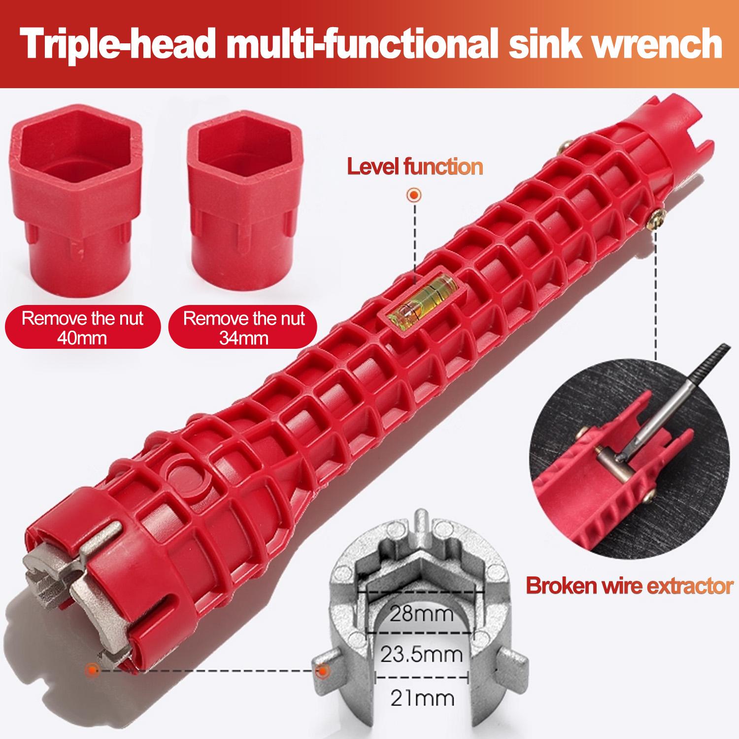 14 In 1 Sink Faucet Wrench Plumbing Repair Tool Handle Double Head Wrench Spanner Tool Installer Ratchet Wrench Set for Bathroom червоний
14 In 1 Sink Faucet Wrench Plumbing Repair Tool Handle Double Head Wrench Spanner Tool Installer Ratchet Wrench Set for Bathroom червоний