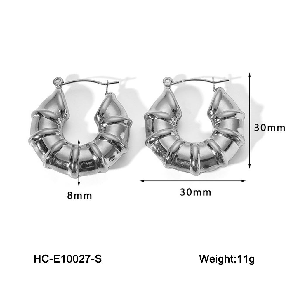 Titanium Steel Bamboo Joint Hollow Earrings, Stainless Steel Non-fading Earrings, Premium Fashionable Versatile Earrings срібний
Titanium Steel Bamboo Joint Hollow Earrings, Stainless Steel Non-fading Earrings, Premium Fashionable Versatile Earrings срібний