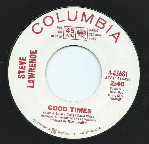 7inch Record STEVE LAWRENCE - Good Times / The Warm Hours 443681 COLUMBIA 1966 US Pop Used
7inch Record STEVE LAWRENCE - Good Times / The Warm Hours 443681 COLUMBIA 1966 US Pop Used