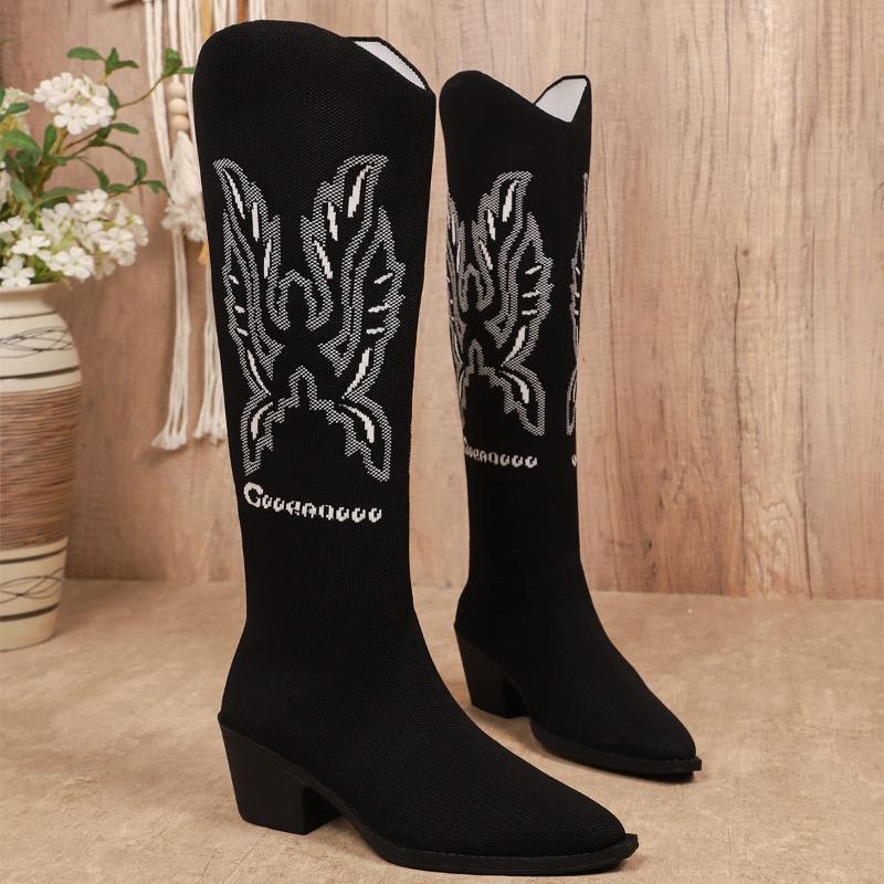 Pointed Toe Knit Block Heel Sock Boots High Boots Pointed Toe Embroidered Stretch High Heel Boots 43 чорний
Pointed Toe Knit Block Heel Sock Boots High Boots Pointed Toe Embroidered Stretch High Heel Boots 43 чорний