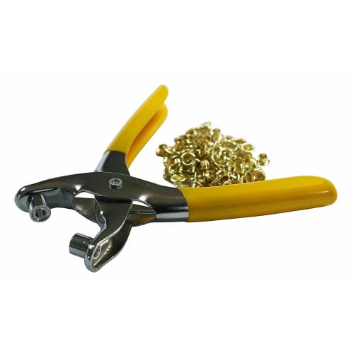 SUNDRY Grommet Punch, 4mm, with 100 Grommets, for Repairing Holes and Reinforcing Cardboard, Fabric, Vinyl, and Leather, SHP-1
SUNDRY Grommet Punch, 4mm, with 100 Grommets, for Repairing Holes and Reinforcing Cardboard, Fabric, Vinyl, and Leather, SHP-1