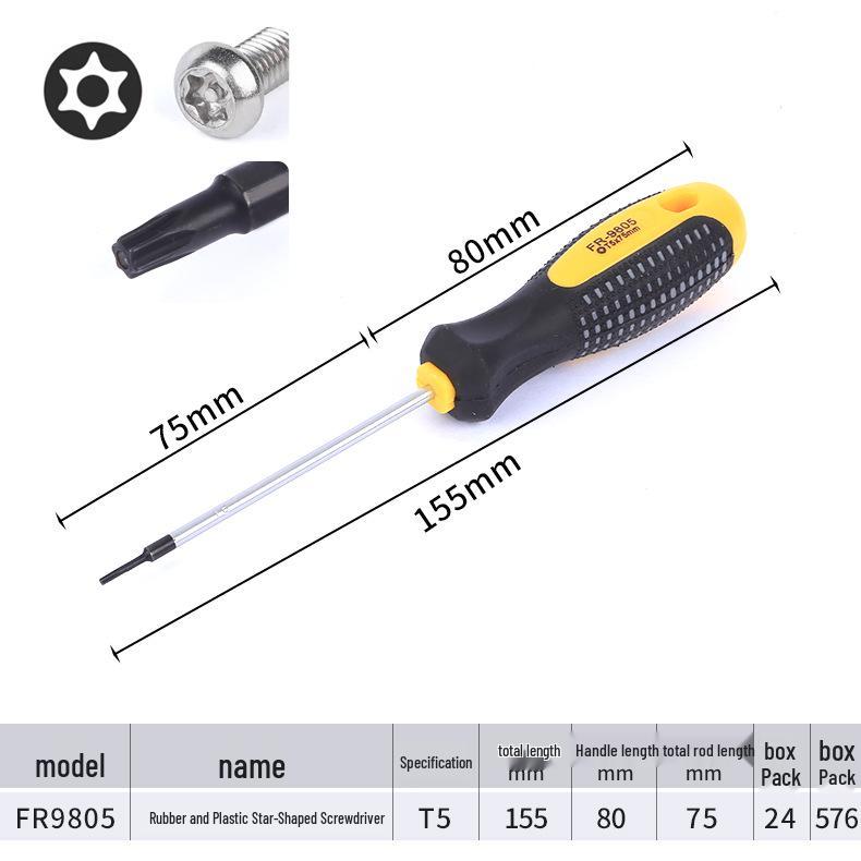 Magnetic Insulated Long Handle Star-Shaped Hex Screwdriver Set (T10, T15, T20, T25)
Magnetic Insulated Long Handle Star-Shaped Hex Screwdriver Set (T10, T15, T20, T25)