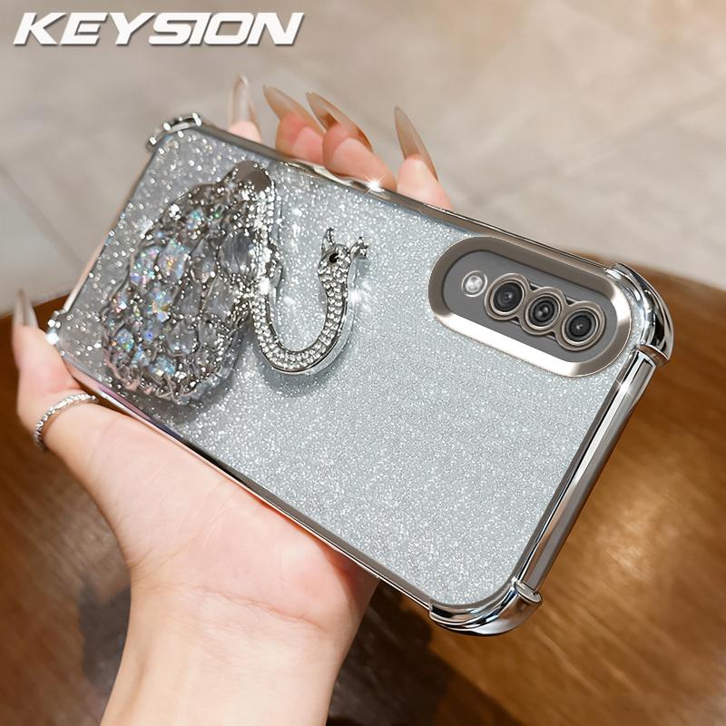 KEYSION Shockproof Plating TPU Phone Case for Samsung A50 A50S A70 Glitter Jewelled Swan Kickstand Cover for Galaxy A30S for Samsung A30S срібний
KEYSION Shockproof Plating TPU Phone Case for Samsung A50 A50S A70 Glitter Jewelled Swan Kickstand Cover for Galaxy A30S for Samsung A30S срібний