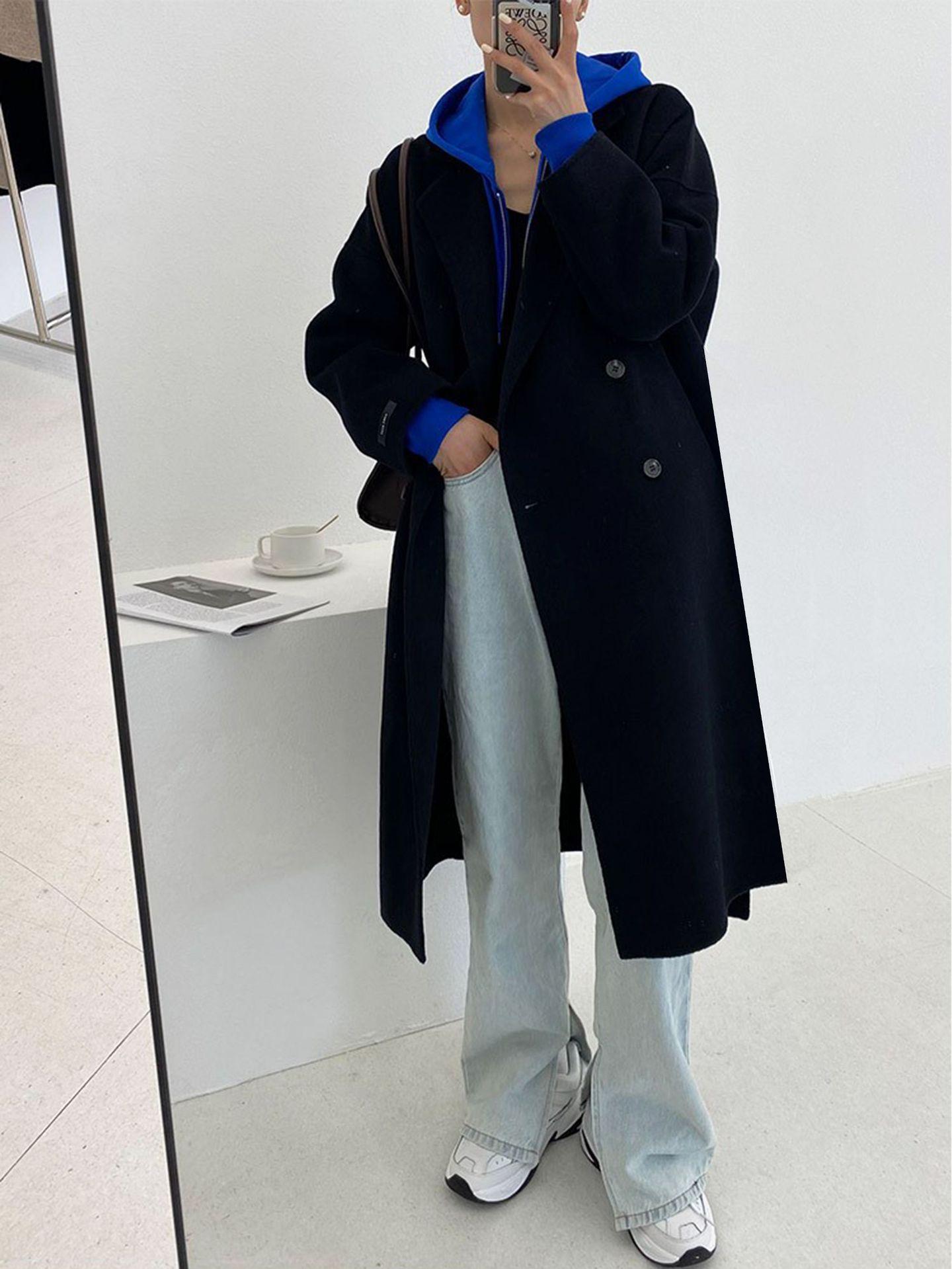 Ленивый кокон на поясе двустороннее шерстяное пальто средней длины и длинное осенне-зимнее пальто свободное и простое 25 новых женских S чёрный
Ленивый кокон на поясе двустороннее шерстяное пальто средней длины и длинное осенне-зимнее пальто свободное и простое 25 новых женских S чёрный