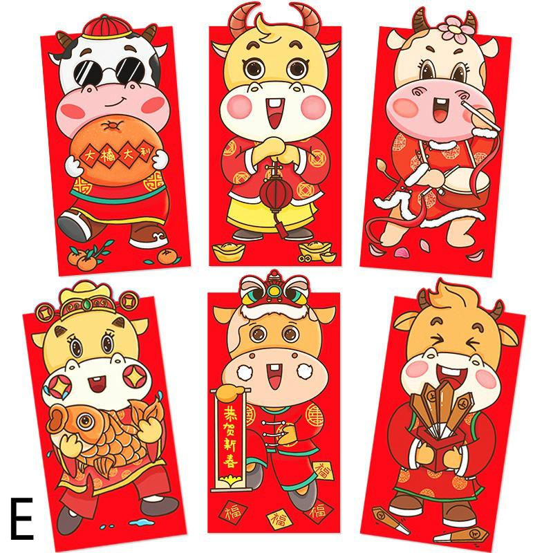 2021 Китайский Красный конверт Лунный год Быка Коровы Быка Год Счастливые деньги Хунбао Пакет Праздничные денежные пакеты, упаковка из 6 штук E
2021 Китайский Красный конверт Лунный год Быка Коровы Быка Год Счастливые деньги Хунбао Пакет Праздничные денежные пакеты, упаковка из 6 штук E