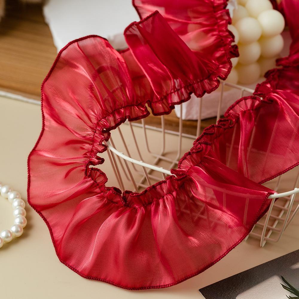 New 7cm Wide Satin Ribbon Trim Shiny yarn Ruffled Edge Pleated Lace Trim DIY Pleated Lolita Dress Trim Dress Decoration вина червоного кольору
New 7cm Wide Satin Ribbon Trim Shiny yarn Ruffled Edge Pleated Lace Trim DIY Pleated Lolita Dress Trim Dress Decoration вина червоного кольору