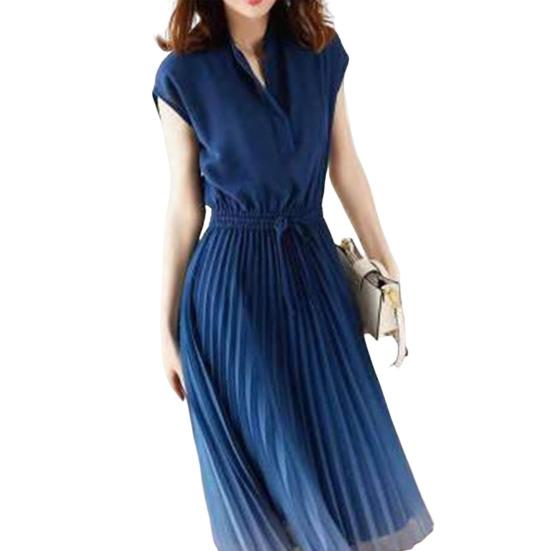 Платье летнее с воротником-стойкой, V-образным вырезом, рукавами-фонариками, эластичной талией на кулиске, градиентной расцветки, плиссировкой и летящим подолом миди, женская одежда 3XL синий
Платье летнее с воротником-стойкой, V-образным вырезом, рукавами-фонариками, эластичной талией на кулиске, градиентной расцветки, плиссировкой и летящим подолом миди, женская одежда 3XL синий