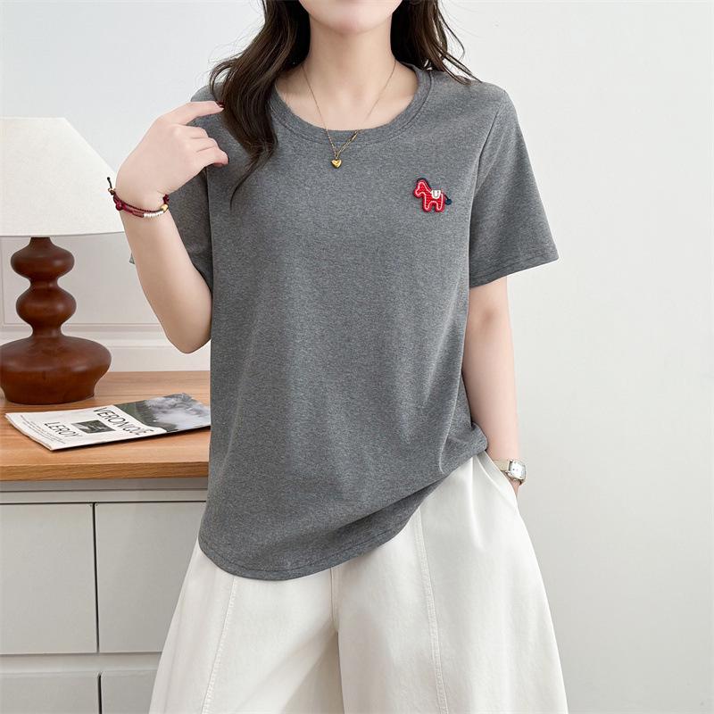 2026 Plus Size Women s Casual Round Neck Short Sleeve T-shirt with Little Horse Patchwork 3XL сірий колір
2026 Plus Size Women s Casual Round Neck Short Sleeve T-shirt with Little Horse Patchwork 3XL сірий колір