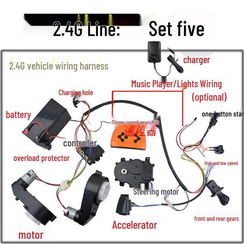 Детский электромобиль Bluetooth 2.4G Комплект проводки: Аксессуары для трассы игрушечных машинок для DIY
Детский электромобиль Bluetooth 2.4G Комплект проводки: Аксессуары для трассы игрушечных машинок для DIY