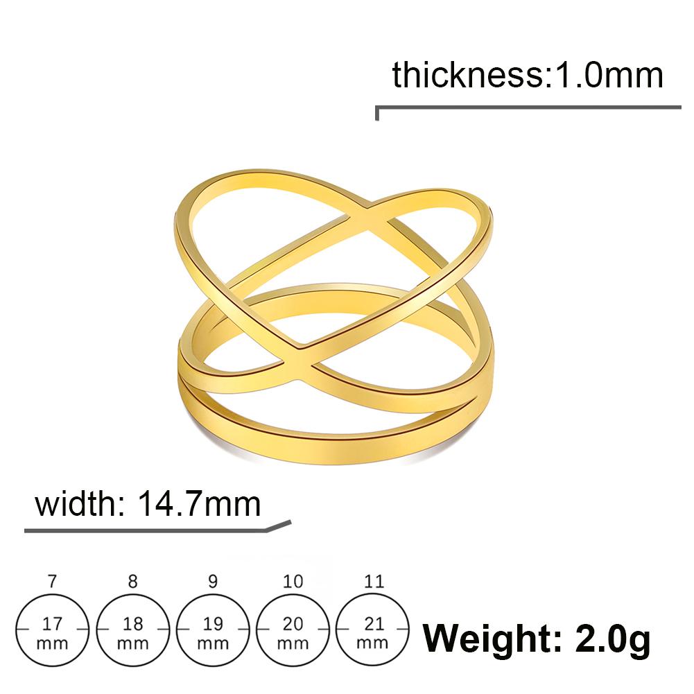 Women Cross Rings Stainless Steel Gold Color Minimalist Geometric Lines Ring Trend Wedding Jewelry Valentine Gift 7
Women Cross Rings Stainless Steel Gold Color Minimalist Geometric Lines Ring Trend Wedding Jewelry Valentine Gift 7