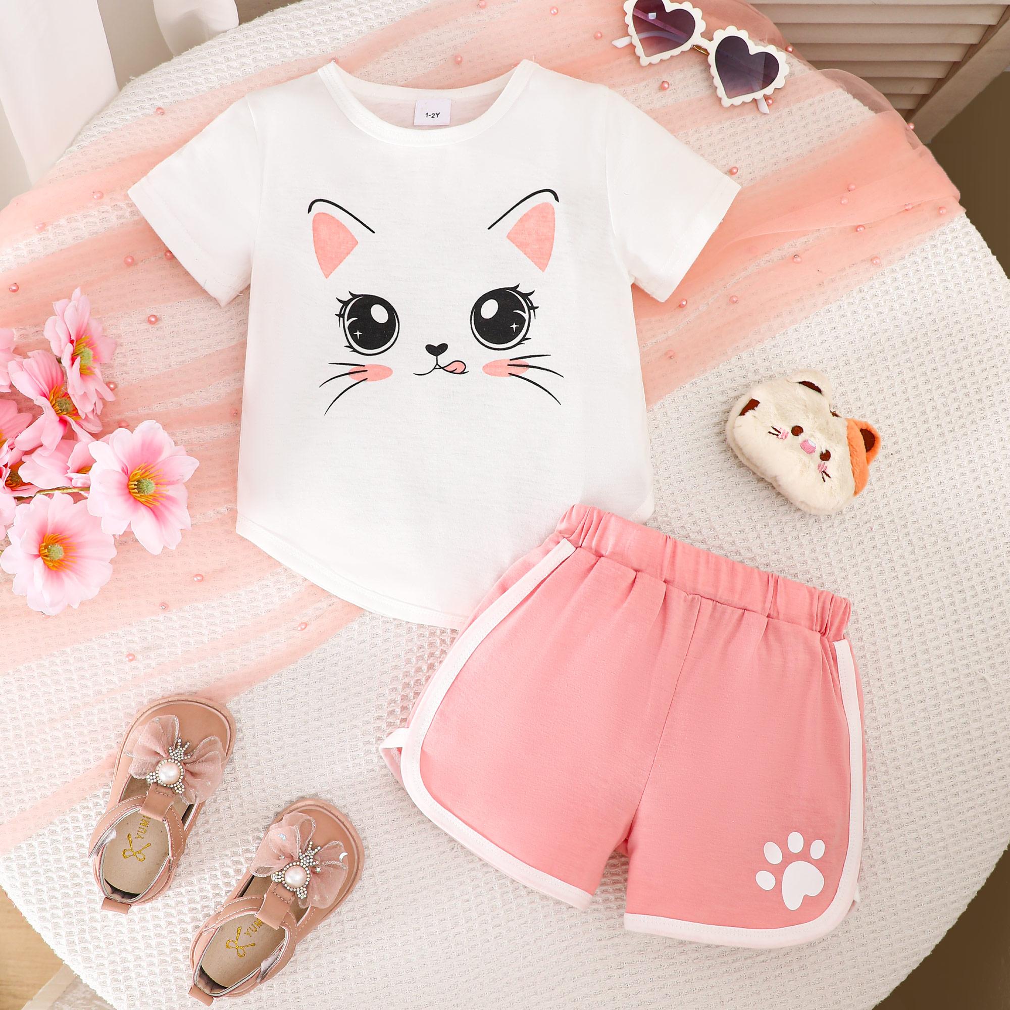 Girls 2 Piece Outfit 1-8Y White Cat Print T-Shirt with Pink Shorts Set Kids Ruffle Sleeve Animal Summer Clothing Sets 1-2Y розовый
Girls 2 Piece Outfit 1-8Y White Cat Print T-Shirt with Pink Shorts Set Kids Ruffle Sleeve Animal Summer Clothing Sets 1-2Y розовый
