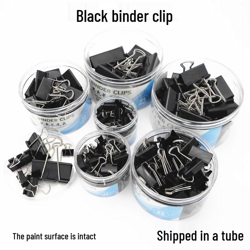 Black Metal Long Tail Clips: Small & Large Sizes, Spiral Tube Packed for Stationery & Tickets 19mm Clips, 40 pcs/tube чёрный
Black Metal Long Tail Clips: Small & Large Sizes, Spiral Tube Packed for Stationery & Tickets 19mm Clips, 40 pcs/tube чёрный