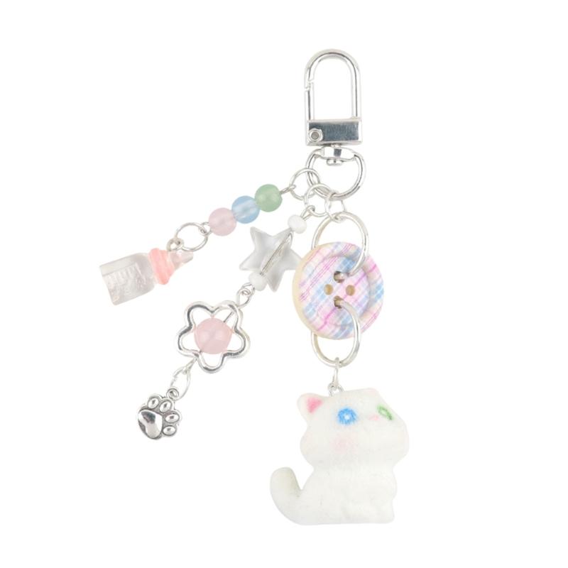 Cartoon Cat Pendant Keychain Adorable Plaids Button Bag Accessory Student Bag Charm for Daily Use and School Life
Cartoon Cat Pendant Keychain Adorable Plaids Button Bag Accessory Student Bag Charm for Daily Use and School Life
