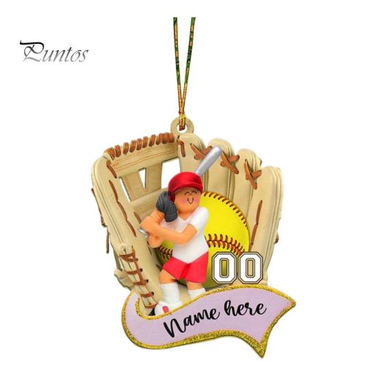 Подвеска в виде перчатки для софтбола, акриловая плоская перчатка для софтбола, украшение на елку в стиле софтбола, подарок для игрока в софтбол D
