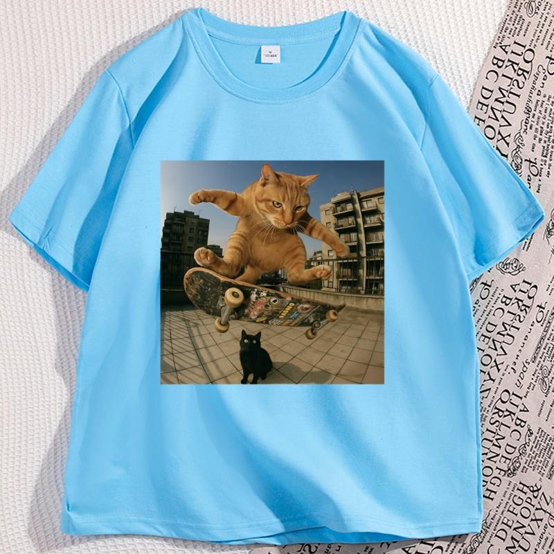 Funny Cat Skating Tshirts Man Cotton Short Sleeve Graphic Tees Round Neck Loose Printed Tshirt Cool Streetwear Y2k Clothes 4XL
Funny Cat Skating Tshirts Man Cotton Short Sleeve Graphic Tees Round Neck Loose Printed Tshirt Cool Streetwear Y2k Clothes 4XL
