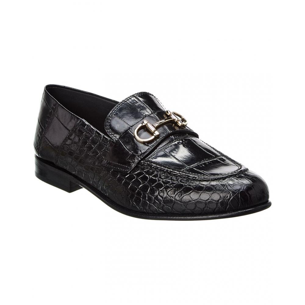 Salvatore Ferragamo Ferragamo Кожаные лоферы с тиснением под крокодила Ottone черный
Salvatore Ferragamo Ferragamo Кожаные лоферы с тиснением под крокодила Ottone черный