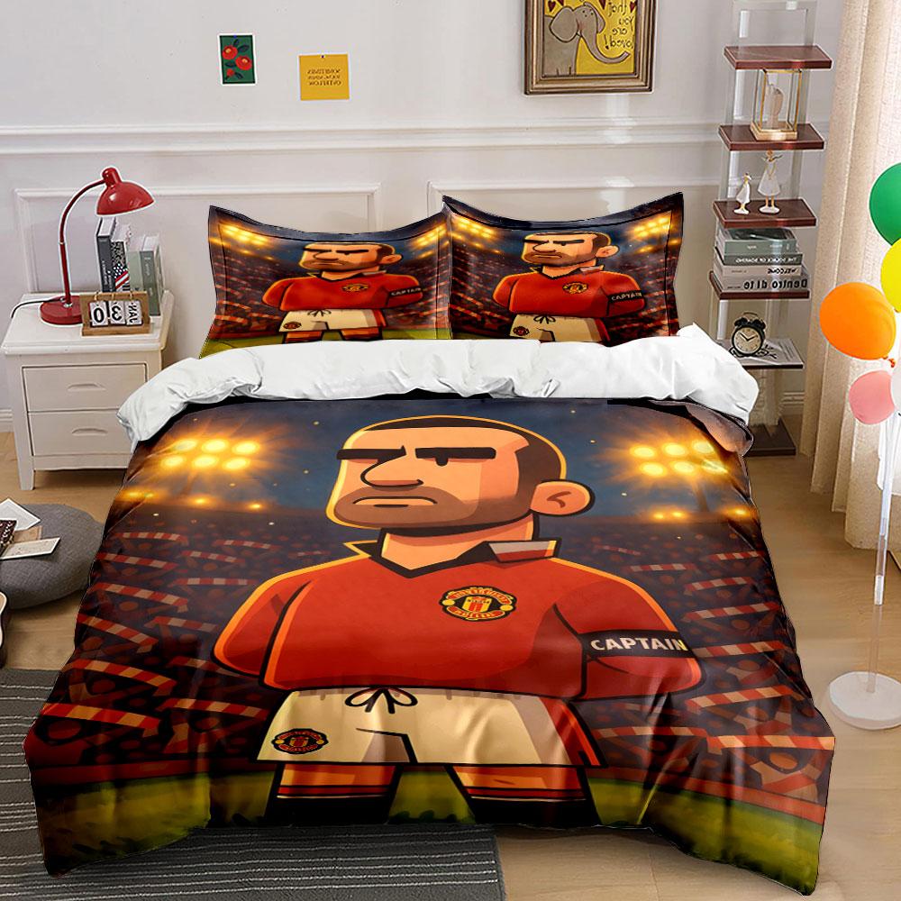 Cartoon footballer, Manchester logo. Bedding sets Duvet cover sets Duvet covers Pillowcases(1 * Duvet Cover 2 * Pillowcases, without duvet insert) 135x200cm
Cartoon footballer, Manchester logo. Bedding sets Duvet cover sets Duvet covers Pillowcases(1 * Duvet Cover 2 * Pillowcases, without duvet insert) 135x200cm