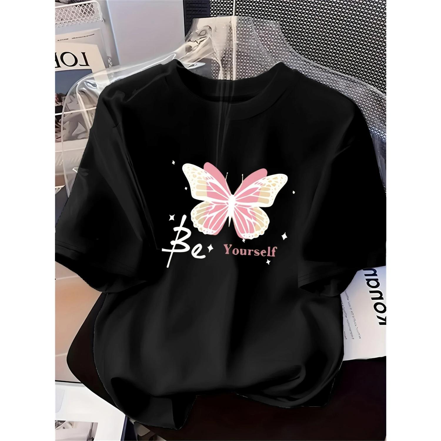2026 New Man Women Fashion Printed T-Shirt Pink Butterfly Pattern Soft Comfortable Printed Short Sleeve T-Shirt for Casual Tops S чёрный
2026 New Man Women Fashion Printed T-Shirt Pink Butterfly Pattern Soft Comfortable Printed Short Sleeve T-Shirt for Casual Tops S чёрный