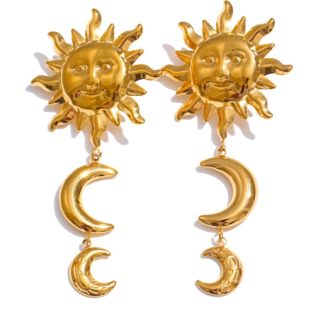 Yhpup Hot Style Stainless Steel Sun Moon Dangle Earrings for All Occasions 18K Golden Plated Trending Daily Jewelry New
Yhpup Hot Style Stainless Steel Sun Moon Dangle Earrings for All Occasions 18K Golden Plated Trending Daily Jewelry New