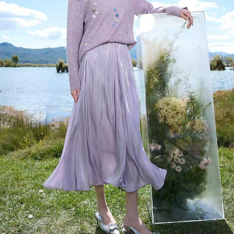 Женская миди-юбка из струящегося шифона винного цвета - Плиссированная юбка-зонт с высокой талией и элегантным блеском
Женская миди-юбка из струящегося шифона винного цвета - Плиссированная юбка-зонт с высокой талией и элегантным блеском