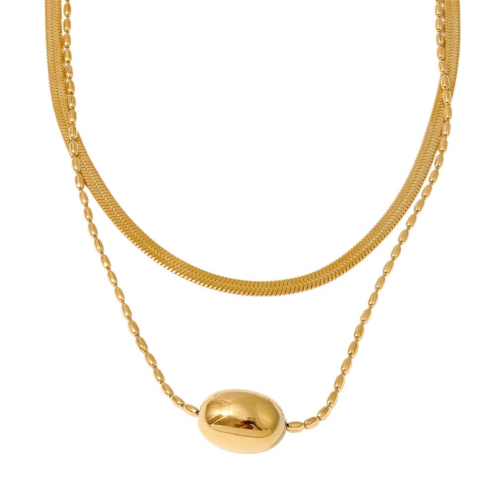 Eetit Новое ожерелье-подвеска из нержавеющей стали с двойной змеевидной цепочкой для многослойного ношения, корейская изысканная мода, высококачественное ювелирное изделие, подарок золотой
Eetit Новое ожерелье-подвеска из нержавеющей стали с двойной змеевидной цепочкой для многослойного ношения, корейская изысканная мода, высококачественное ювелирное изделие, подарок золотой