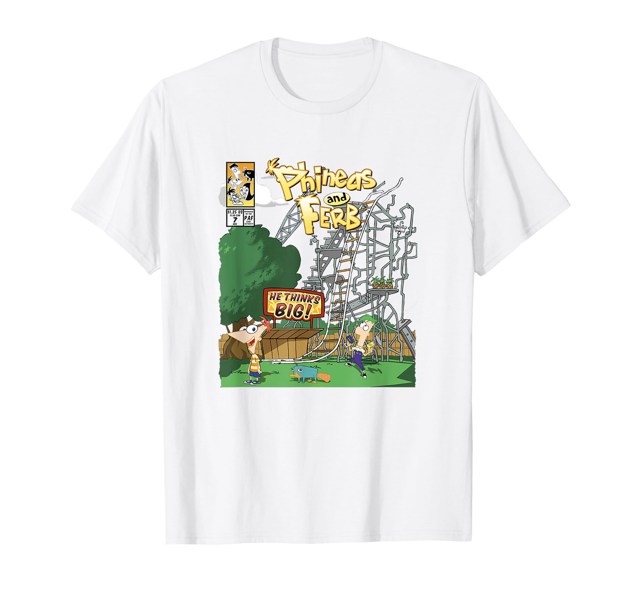 Disney Phineas and Ferb Roller Coaster Construction Magazine T-Shirt
Disney Phineas and Ferb Roller Coaster Construction Magazine T-Shirt