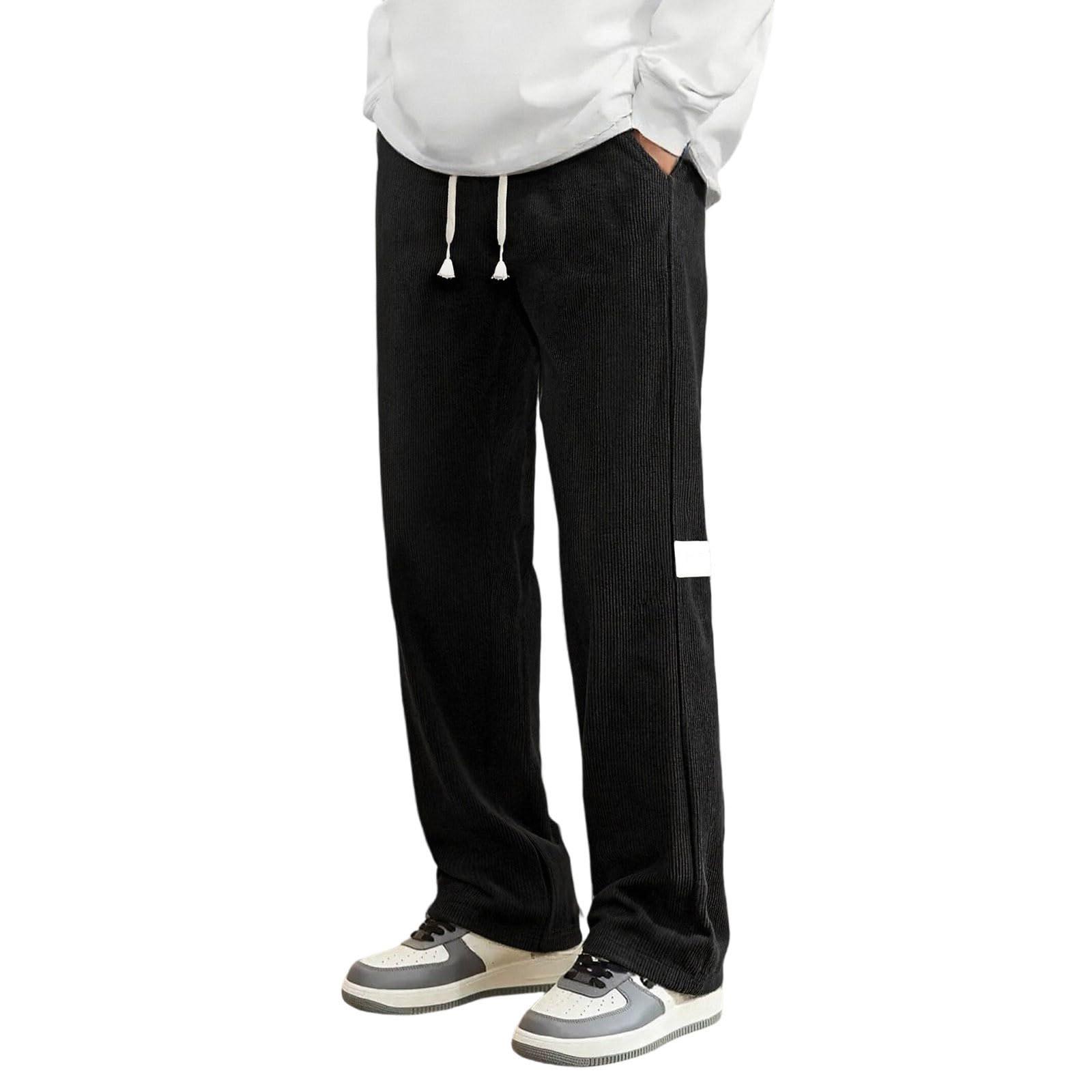 Men s Corduroy Drawstring Casual Pants, Loose Fit Straight Wide Leg Trousers S чорний
Men s Corduroy Drawstring Casual Pants, Loose Fit Straight Wide Leg Trousers S чорний
