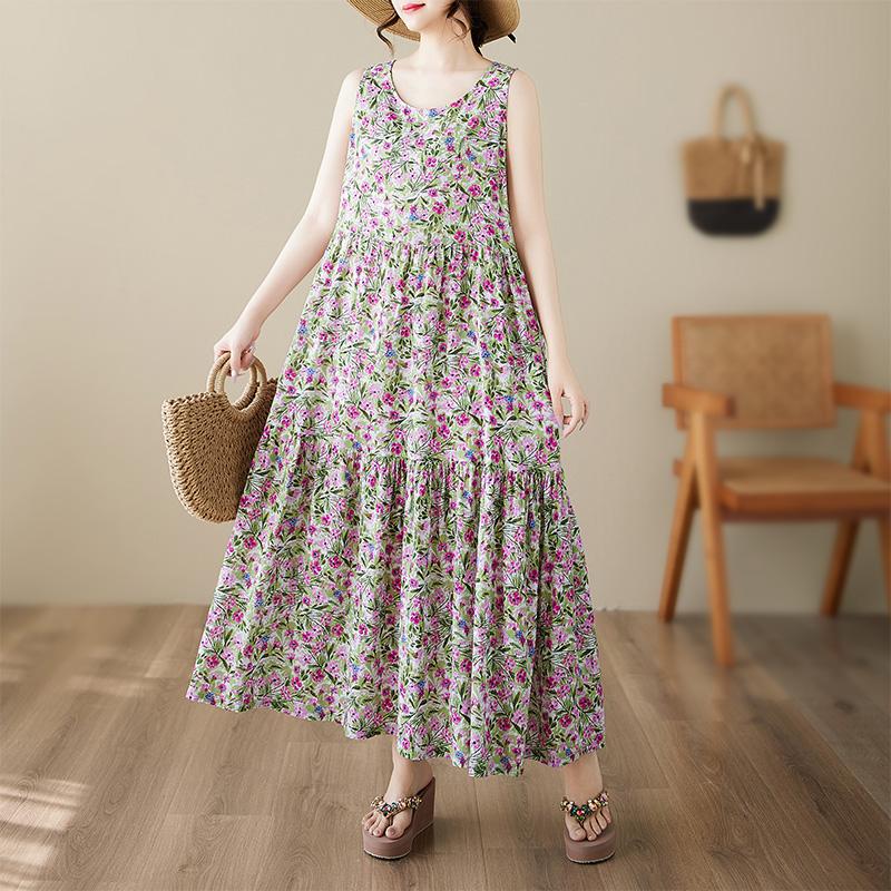 DIMANAF Plus Size Dress Summer Women Vintage Linen Elegant Style Sleeveless Floral Loose New Long Dress 8019 One Size
DIMANAF Plus Size Dress Summer Women Vintage Linen Elegant Style Sleeveless Floral Loose New Long Dress 8019 One Size