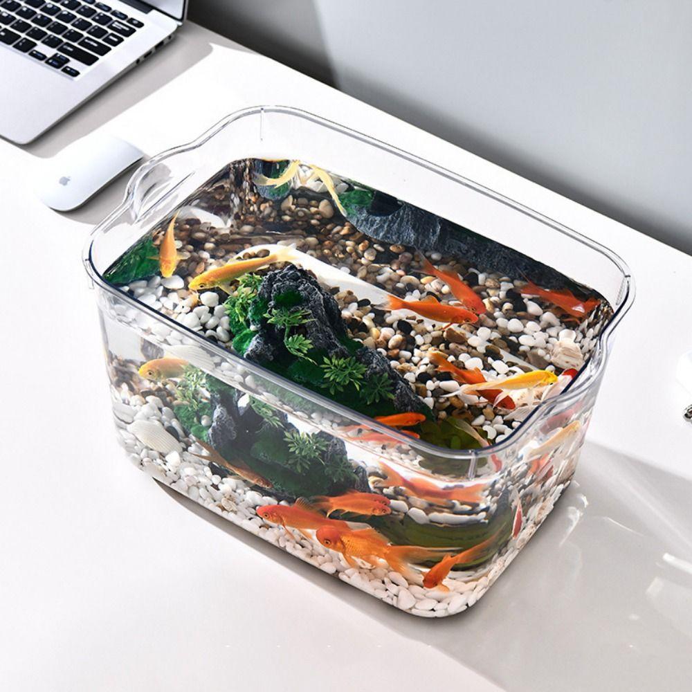 Transparent Desktop Goldfish Bowl PET Mobile Small Fish Tank For Fish Shrimp Turtle S-without cover
Transparent Desktop Goldfish Bowl PET Mobile Small Fish Tank For Fish Shrimp Turtle S-without cover