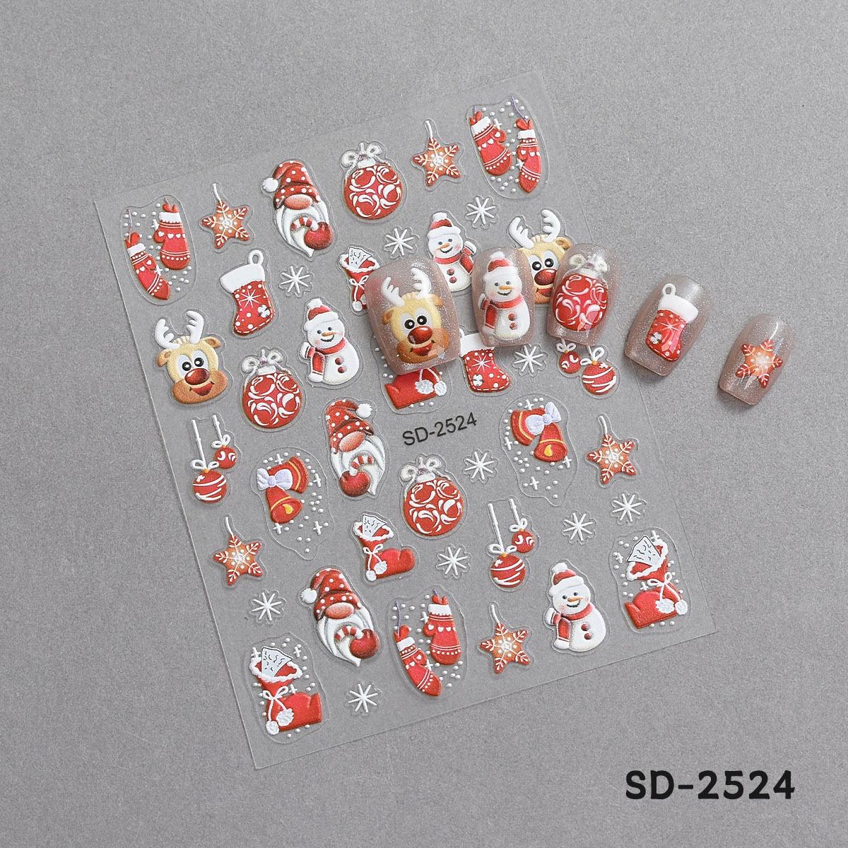 3D Embossed Christmas Nail Stickers - Santa, Tree, Snowflake & Reindeer Decor
3D Embossed Christmas Nail Stickers - Santa, Tree, Snowflake & Reindeer Decor