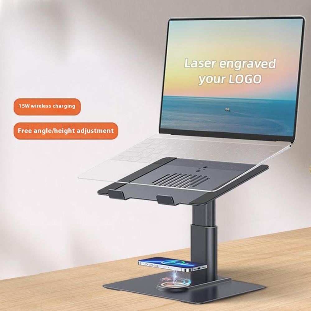 E8AW Desktop Laptop Bracket Aluminum Alloy Heat Dissipation Stand with Wireless Charging Dock
E8AW Desktop Laptop Bracket Aluminum Alloy Heat Dissipation Stand with Wireless Charging Dock