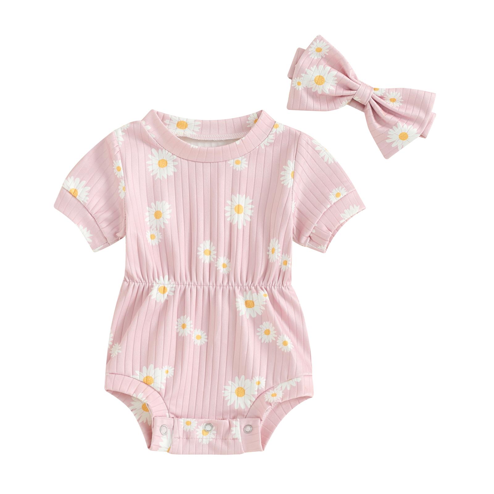 Комбинезоны для маленьких девочек с принтом ромашки, с короткими рукавами и круглым вырезом, боди для малышей, летняя одежда с повязкой на голову 12-18 Months розовый
Комбинезоны для маленьких девочек с принтом ромашки, с короткими рукавами и круглым вырезом, боди для малышей, летняя одежда с повязкой на голову 12-18 Months розовый