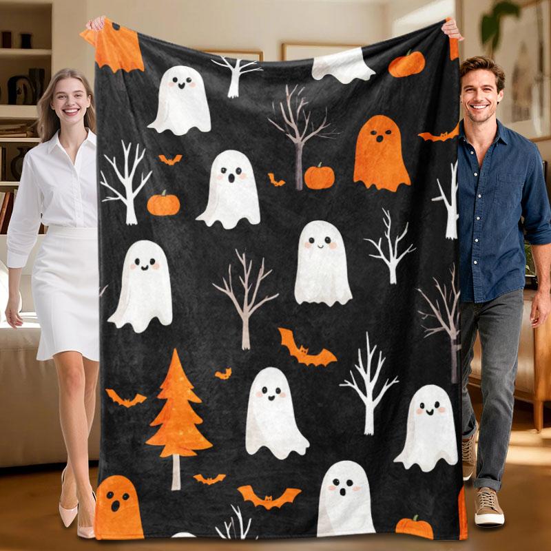 1 piece Halloween-themed black flannel blanket with white ghosts, orange pumpkins, and trees; soft, suitable for sofa, bed, offi 70x100cm
1 piece Halloween-themed black flannel blanket with white ghosts, orange pumpkins, and trees; soft, suitable for sofa, bed, offi 70x100cm