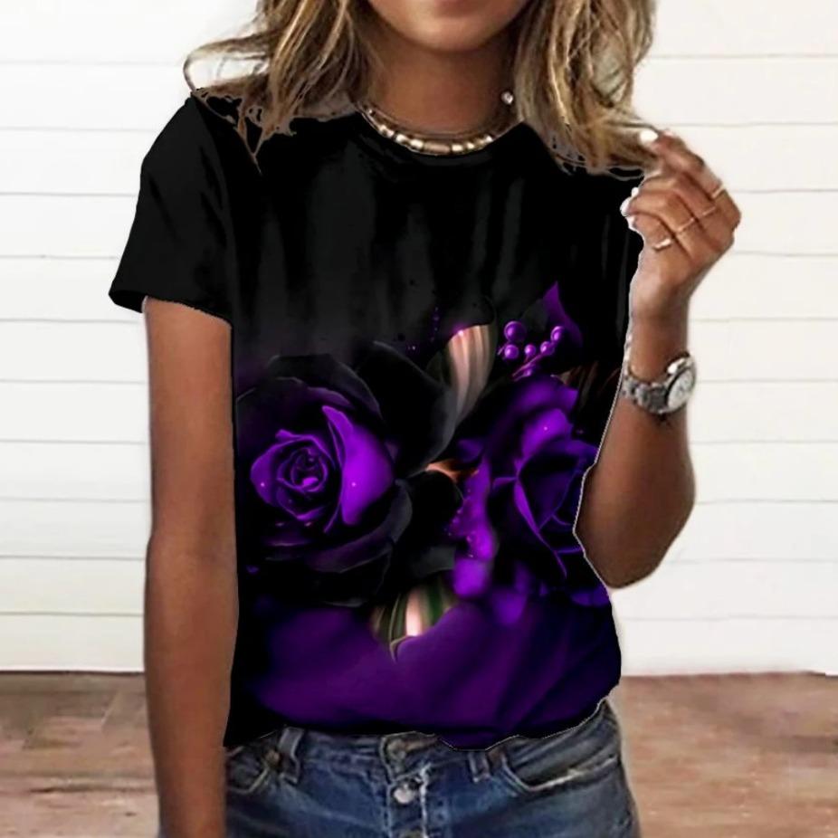 Летний топ с круглым вырезом и 3D-цветочным принтом, модные повседневные женские футболки с короткими рукавами XS
Летний топ с круглым вырезом и 3D-цветочным принтом, модные повседневные женские футболки с короткими рукавами XS