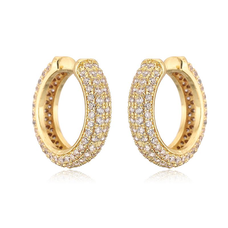 HECHENG, Ladies Luxury Zircon 18K Golden Plated Copper Full Zircon Earclip Safe Non Perforated Zircon 1 Pair Other
HECHENG, Ladies Luxury Zircon 18K Golden Plated Copper Full Zircon Earclip Safe Non Perforated Zircon 1 Pair Other