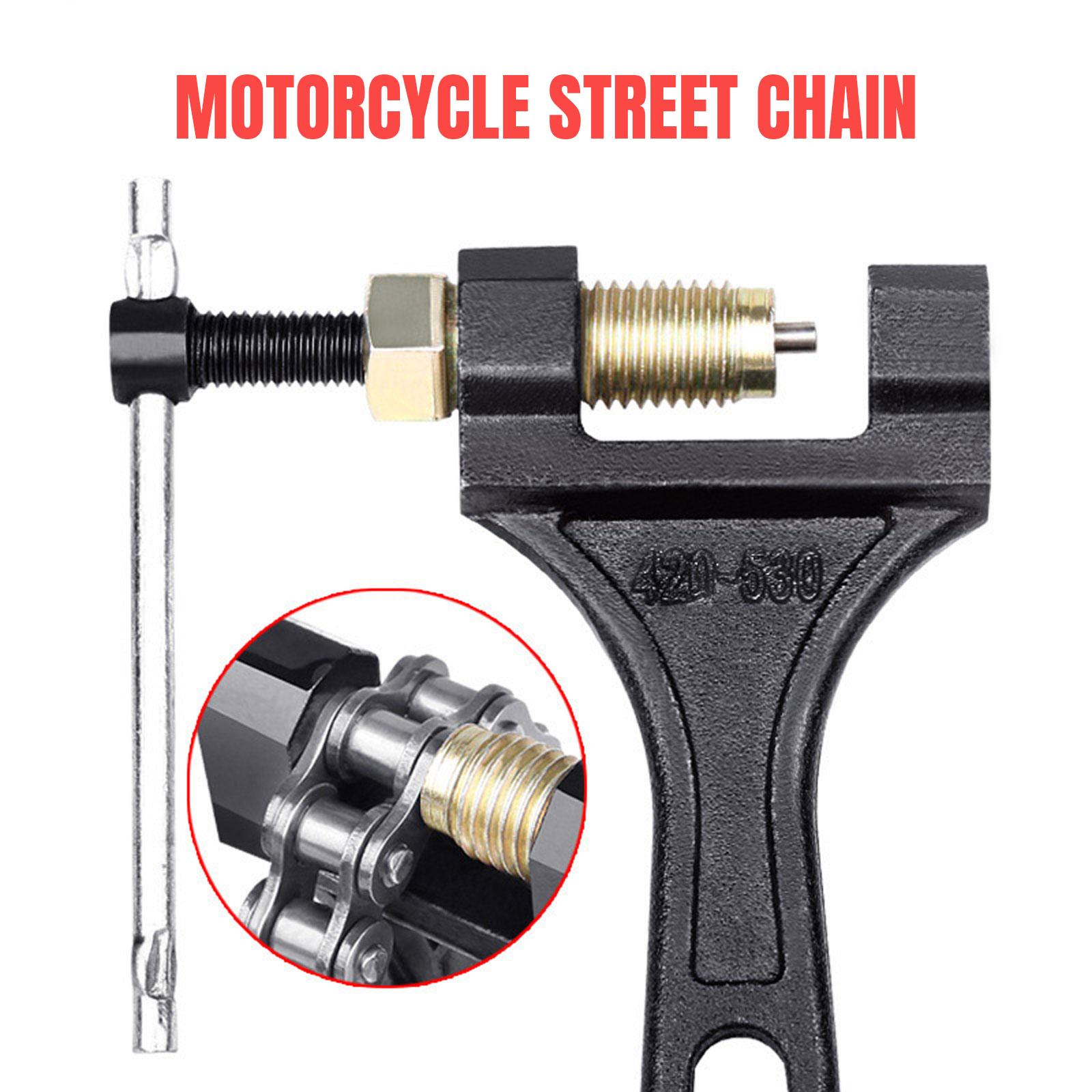 Universal Carbon Steel Spanner Link Splitter Pin Remover 420-428-530 Chain Breaker Cutter Repair Tools For Motorcycle Bike
Universal Carbon Steel Spanner Link Splitter Pin Remover 420-428-530 Chain Breaker Cutter Repair Tools For Motorcycle Bike