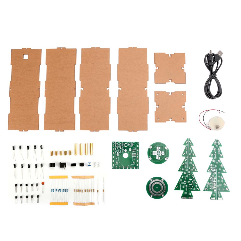 Colorful Rotating Music Three-Dimensional 3D Christmas Tree LED DIY Kit 7 Color LED Flash Circuit Kit With Breathing Light Parts
Colorful Rotating Music Three-Dimensional 3D Christmas Tree LED DIY Kit 7 Color LED Flash Circuit Kit With Breathing Light Parts