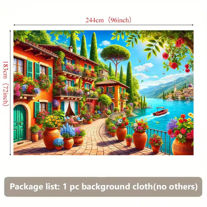 2D Mediterranean Village with Colorful Flowers Wall Decor Tapestry 47.2x31.5inch/120*80cm
2D Mediterranean Village with Colorful Flowers Wall Decor Tapestry 47.2x31.5inch/120*80cm