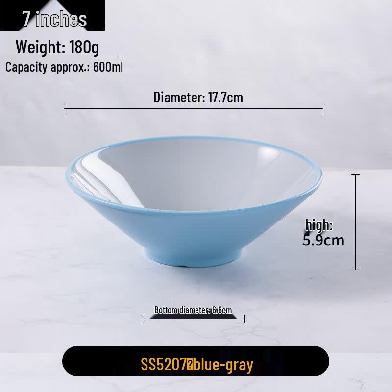 7-Inch Blue-Grey Melamine Conical Ramen Bowl
7-Inch Blue-Grey Melamine Conical Ramen Bowl
