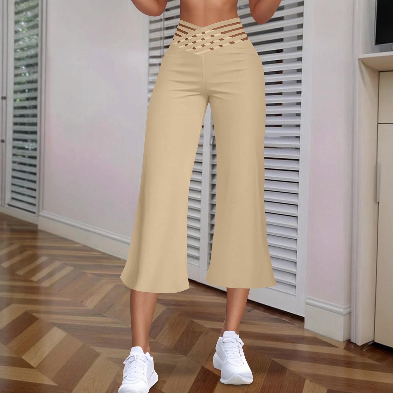 Women s Hollow Belt Trousers Temperament Flared High Waist 3/4 Pant Casual Fit Wide Capris Leg Pants XL хаки
Women s Hollow Belt Trousers Temperament Flared High Waist 3/4 Pant Casual Fit Wide Capris Leg Pants XL хаки