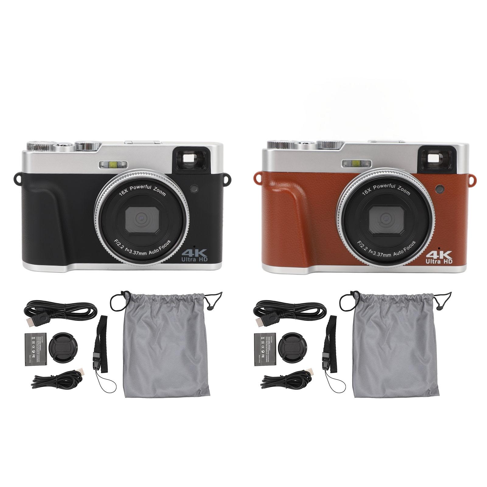 4K Digital Camera 48MP 16 X Optical Zoom 2.8 Inch IPS Screen Anti Shake Auto Focus Travel Video Came Brown
4K Digital Camera 48MP 16 X Optical Zoom 2.8 Inch IPS Screen Anti Shake Auto Focus Travel Video Came Brown