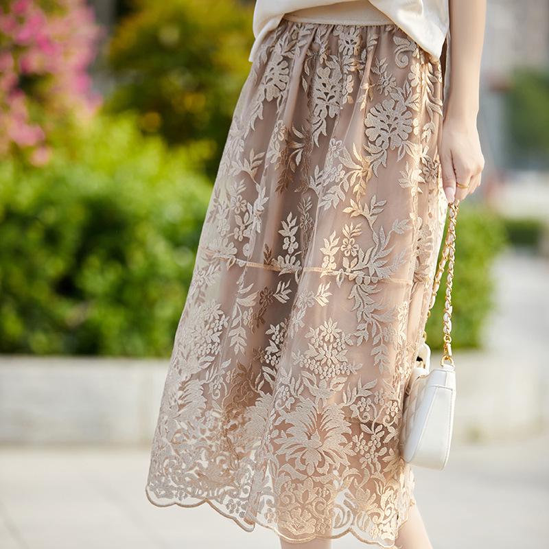 2024 Summer Chinese Style Embroidered Acetate Satin Midi Skirt with Lace Trim Large чёрный
2024 Summer Chinese Style Embroidered Acetate Satin Midi Skirt with Lace Trim Large чёрный
