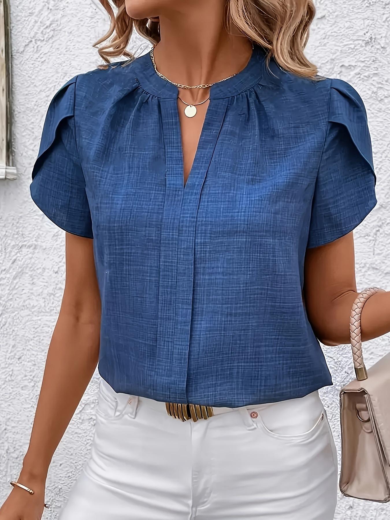 Women s Short Sleeve V Neck Top Ruffled Shoulder Casual Loose Fit Blouse Multi Colors XXL синій
Women s Short Sleeve V Neck Top Ruffled Shoulder Casual Loose Fit Blouse Multi Colors XXL синій