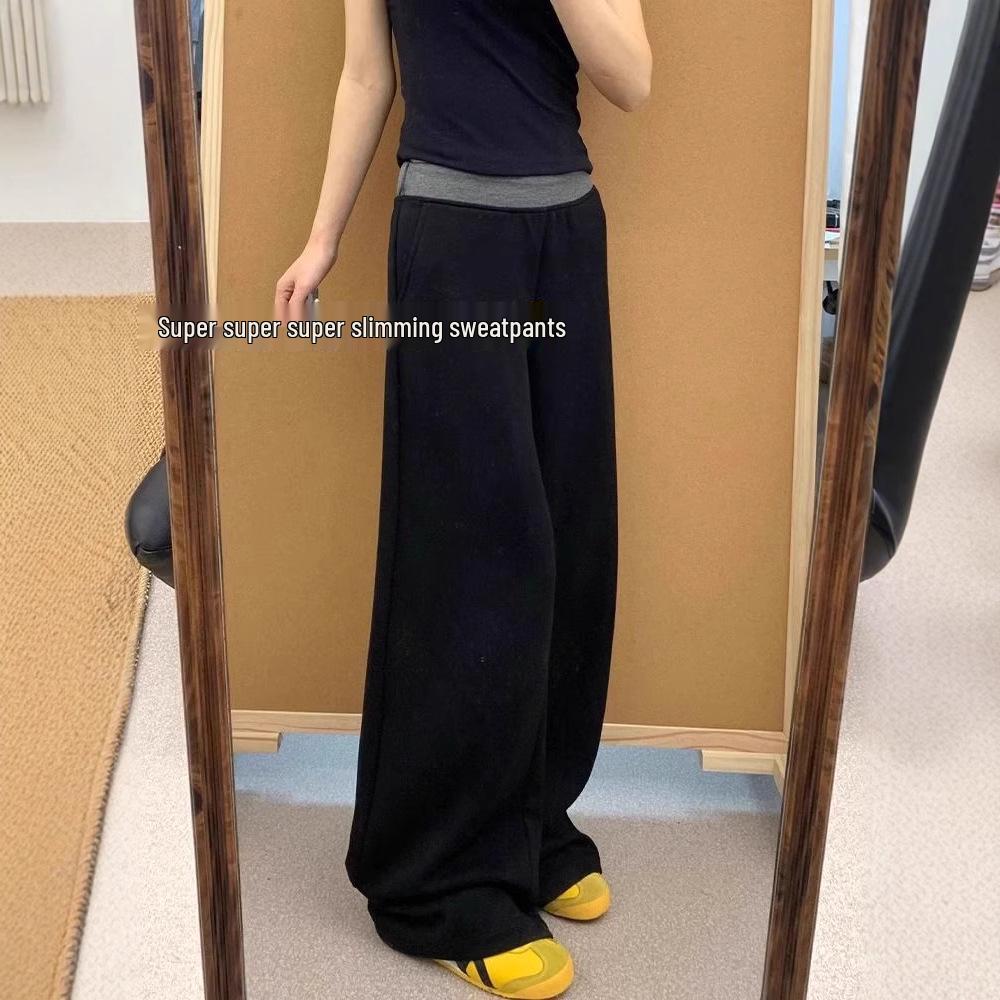 Women s Black Spliced High-Waist Wide-Leg Casual Sports Pants - Spring Plus Size Slimming Floor-Length Trousers S
Women s Black Spliced High-Waist Wide-Leg Casual Sports Pants - Spring Plus Size Slimming Floor-Length Trousers S