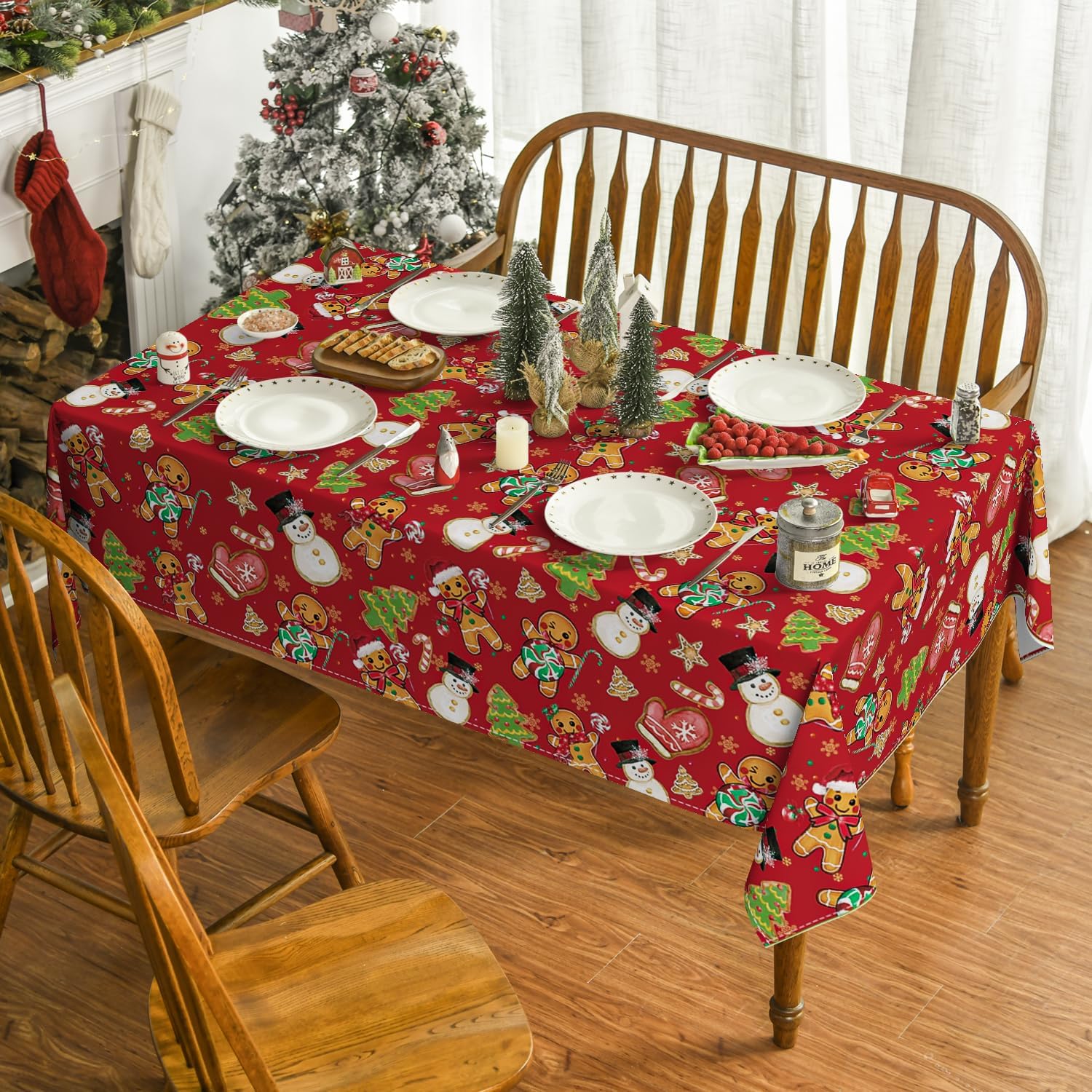 Merry Christmas Gingerbread Man Polyester Tablecloth For Table Decor Winter Xmas Kitchen Dining Table Cloth Christmas Decoration 90x140cm
Merry Christmas Gingerbread Man Polyester Tablecloth For Table Decor Winter Xmas Kitchen Dining Table Cloth Christmas Decoration 90x140cm