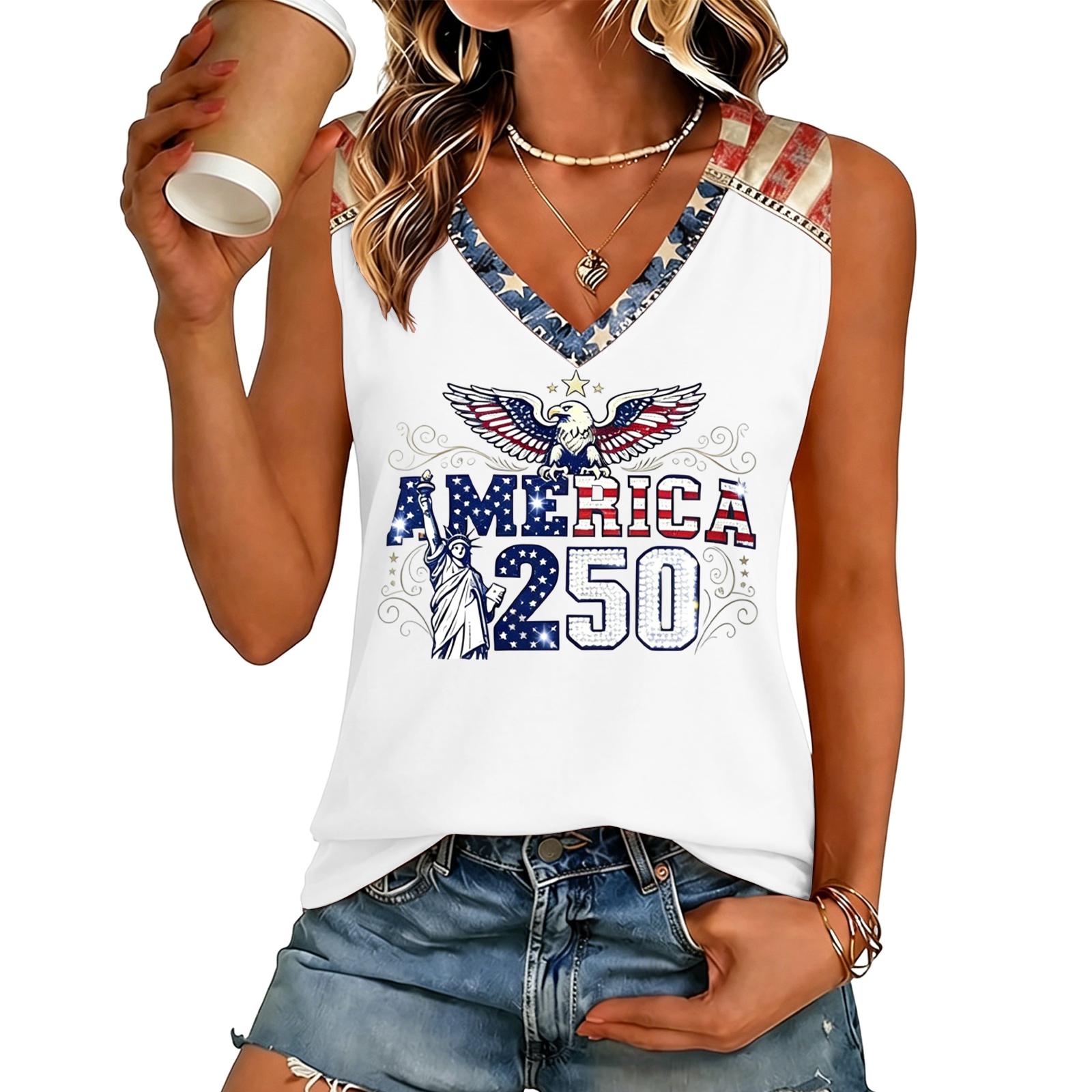 Women s Casual V Neck Sleeveless Top with Graphic Letter Print and Eagle Design Lightweight Summer Tank Shirt for Outdoor Use XL білий
Women s Casual V Neck Sleeveless Top with Graphic Letter Print and Eagle Design Lightweight Summer Tank Shirt for Outdoor Use XL білий